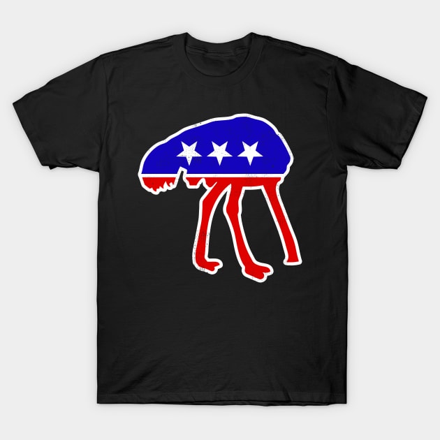 Ostrich Head Under Sand GOP Republican Impeachment Acquittal T-Shirt by BraaiNinja